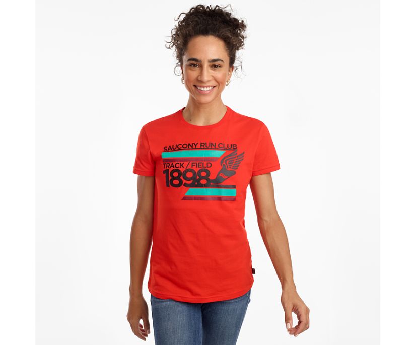 Saucony Rested Short Sleeve Women's Shirts Red | Canada 288WNBY